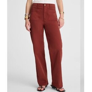 Madewell Emmett Wide-Leg Patch Pocket Pants Antique Rose Red Size 33 NEW